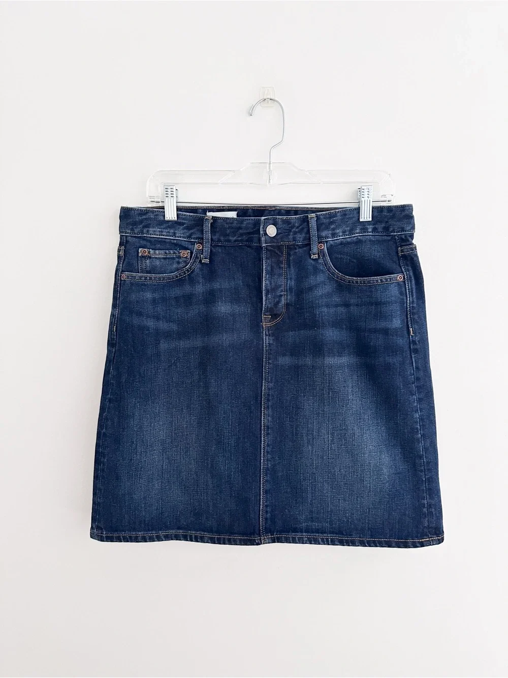 Gap 1969 Jean Mini Skirt Dark Wash Denim 5 Pocket Style Size 10 Y2K Minimalist